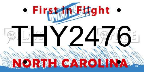 THY2476 North Carolina License Plate