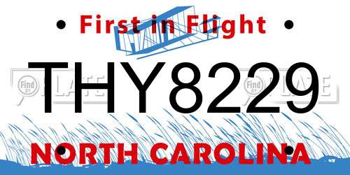THY8229 North Carolina License Plate