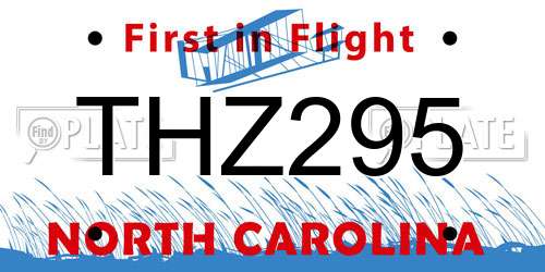 THZ295 North Carolina License Plate