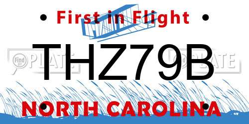 THZ79B North Carolina License Plate