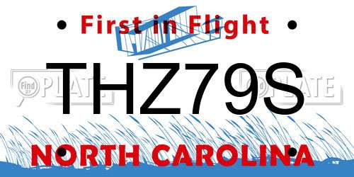 THZ79S North Carolina License Plate
