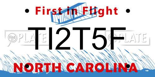 TI2T5F North Carolina License Plate