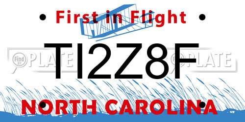 TI2Z8F North Carolina License Plate