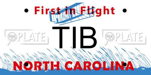 TIB North Carolina License Plate