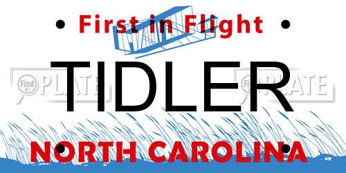 TIDLER North Carolina License Plate