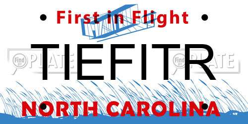 TIEFITR North Carolina License Plate