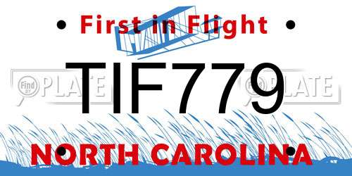 TIF779 North Carolina License Plate
