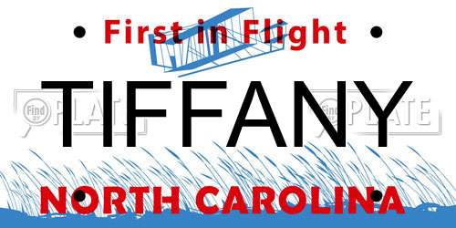 TIFFANY North Carolina License Plate