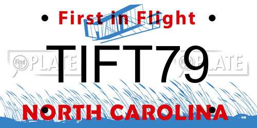 TIFT79 North Carolina License Plate