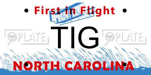 TIG North Carolina License Plate