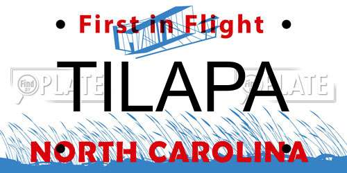 TILAPA North Carolina License Plate
