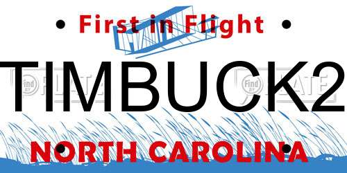 TIMBUCK2 North Carolina License Plate