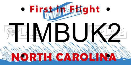 TIMBUK2 North Carolina License Plate