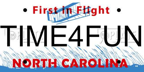 TIME4FUN North Carolina License Plate