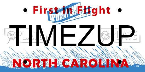 TIMEZUP North Carolina License Plate
