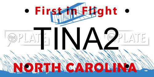 TINA2 North Carolina License Plate