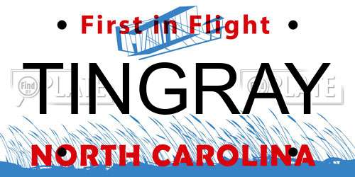 TINGRAY North Carolina License Plate