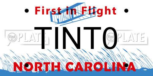 TINT0 North Carolina License Plate