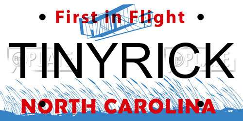 TINYRICK North Carolina License Plate