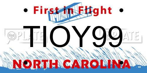 TIOY99 North Carolina License Plate
