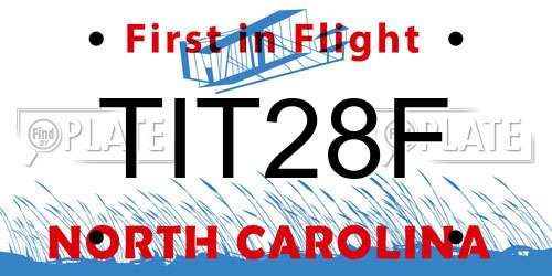 TIT28F North Carolina License Plate