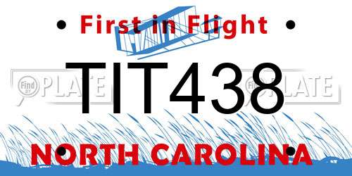 TIT438 North Carolina License Plate