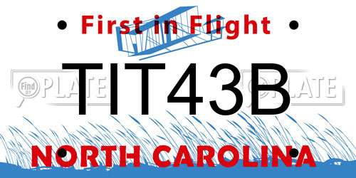 TIT43B North Carolina License Plate