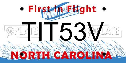 TIT53V North Carolina License Plate