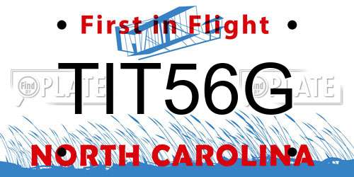 TIT56G North Carolina License Plate
