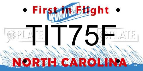 TIT75F North Carolina License Plate