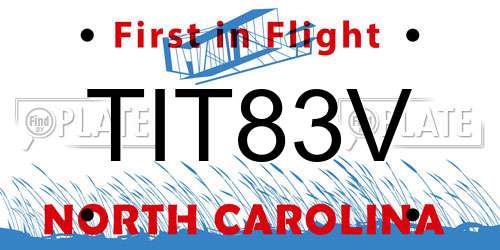 TIT83V North Carolina License Plate