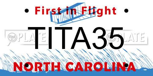 TITA35 North Carolina License Plate