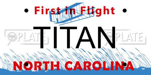 TITAN North Carolina License Plate