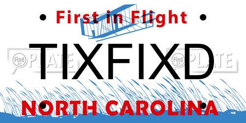 TIXFIXD North Carolina License Plate