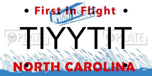 TIYYTIT North Carolina License Plate
