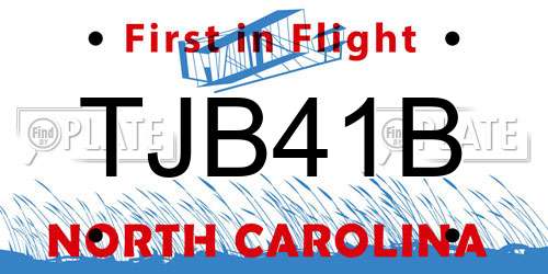 TJB41B North Carolina License Plate