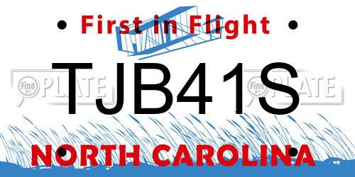 TJB41S North Carolina License Plate