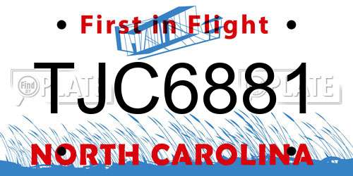 TJC6881 North Carolina License Plate