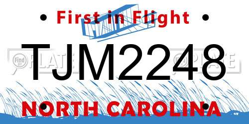 TJM2248 North Carolina License Plate