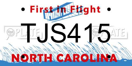 TJS415 North Carolina License Plate