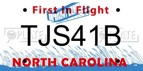 TJS41B North Carolina License Plate