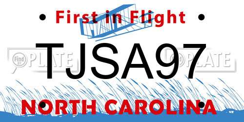 TJSA97 North Carolina License Plate