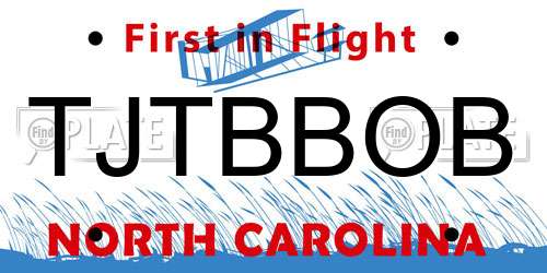 TJTBBOB North Carolina License Plate