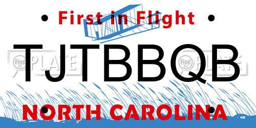 TJTBBQB North Carolina License Plate