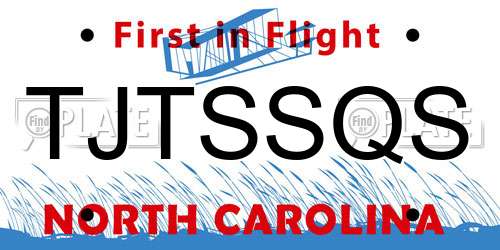 TJTSSQS North Carolina License Plate