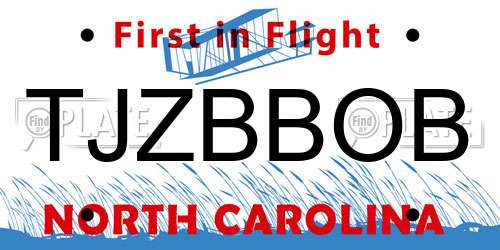 TJZBBOB North Carolina License Plate