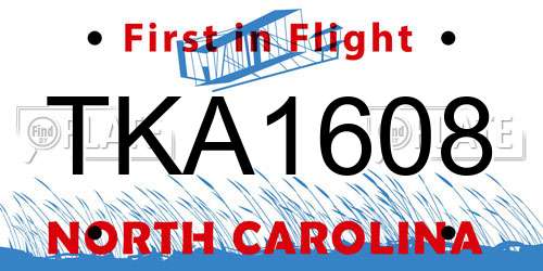TKA1608 North Carolina License Plate