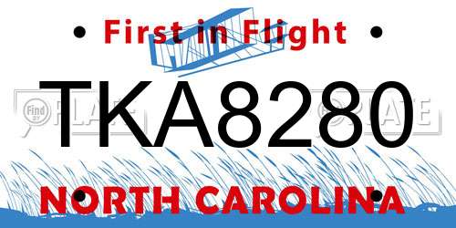 TKA8280 North Carolina License Plate