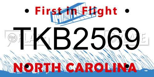 TKB2569 North Carolina License Plate