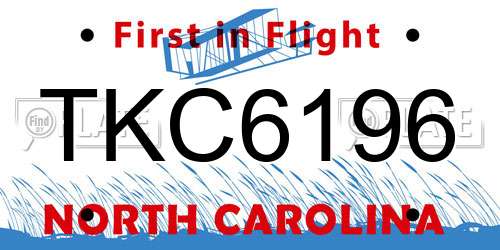 TKC6196 North Carolina License Plate